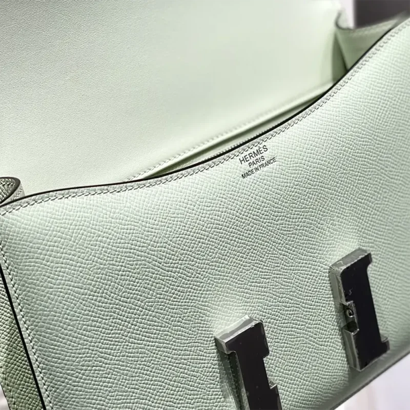 Hermes Women Constance 19 Bag Epsom Leather-Lime/Silver