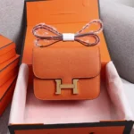 Hermes Women Constance 19 Bag Epsom Leather-Orange/Gold