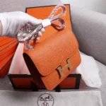 Hermes Women Constance 19 Bag Epsom Leather-Orange/Gold