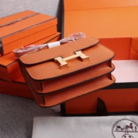 Hermes Women Constance 19 Bag Epsom Leather-OrangeGold (1)