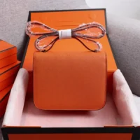 Hermes Women Constance 19 Bag Epsom Leather-OrangeGold (1)
