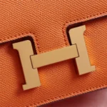Hermes Women Constance 19 Bag Epsom Leather-Orange/Gold