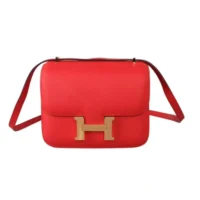 Hermes Women Constance 19 Bag Epsom Leather-RedGold (1)