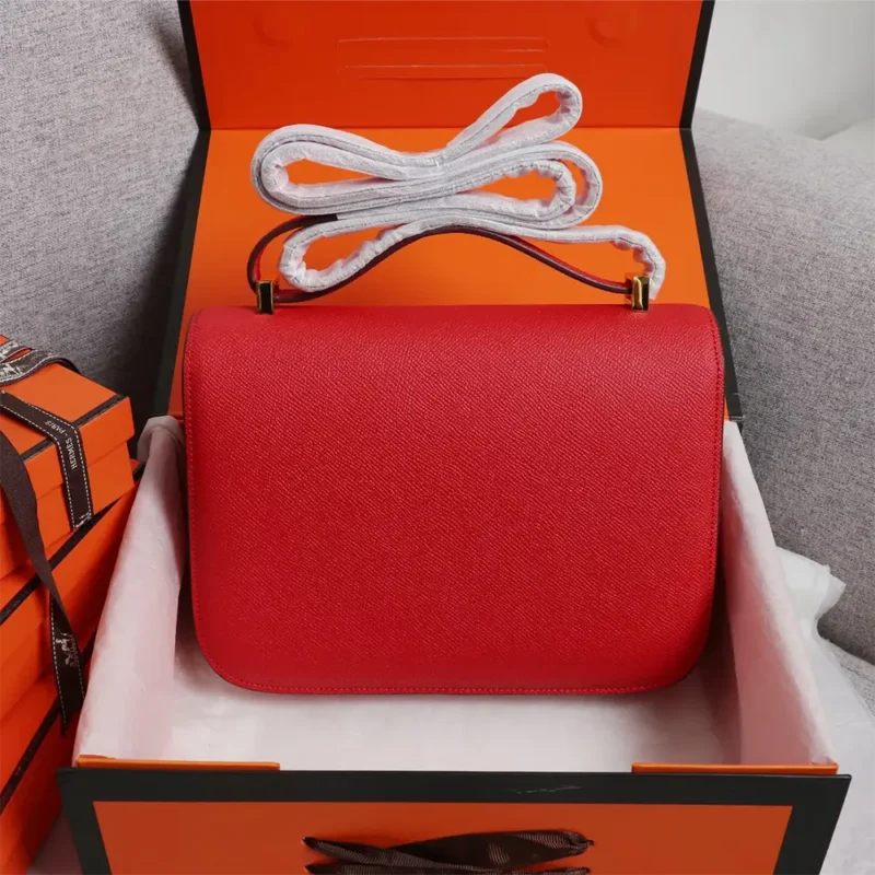 Hermes Women Constance 19 Bag Epsom Leather-Red/Gold