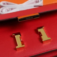 Hermes Women Constance 19 Bag Epsom Leather-RedGold (1)