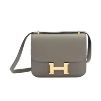 Hermes Women Constance 19 Bag Epsom Leather-Silver