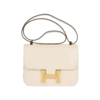 Hermes Women Constance 19 Bag Epsom Leather-White