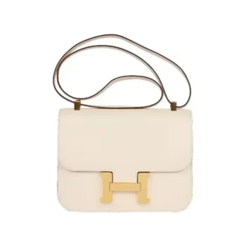Hermes Women Constance 19 Bag Epsom Leather-White