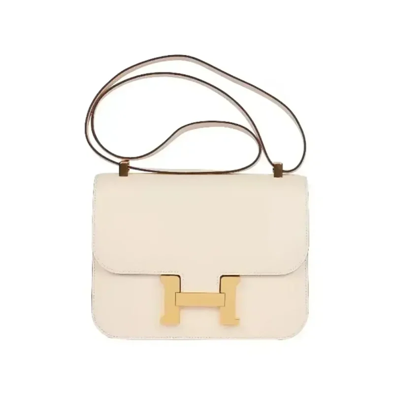 Hermes Women Constance 19 Bag Epsom Leather-White