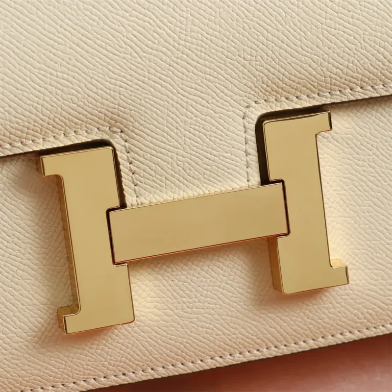 Hermes Women Constance 19 Bag Epsom Leather-White/Gold