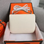 Hermes Women Constance 19 Bag Epsom Leather-White