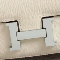 Hermes Women Constance 19 Bag Epsom Leather-WhiteSilver (1)
