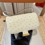 Hermes Women Constance 19 Bag Nata Ostrich Leather-White