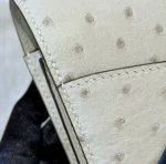 Hermes Women Constance 19 Bag Nata Ostrich Leather-White