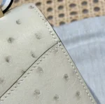 Hermes Women Constance 19 Bag Nata Ostrich Leather-White
