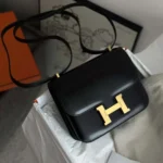 Hermes Women Constance 24 Bag Box Leather-Black/Gold