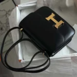 Hermes Women Constance 24 Bag Box Leather-Black/Gold