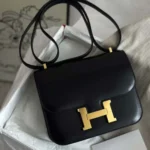 Hermes Women Constance 24 Bag Box Leather-Black/Gold