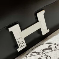 Hermes Women Constance 24 Bag Box Leather-BlackSilver (10)