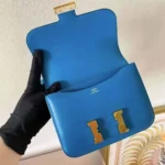 Hermes Women Constance 24 Bag Box Leather-Blue/Gold