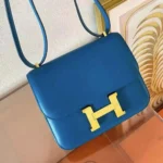 Hermes Women Constance 24 Bag Box Leather-Blue/Gold