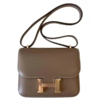 Hermes Women Constance 24 Bag Box Leather-GrayGold (1)