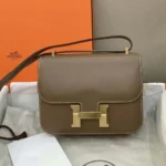 Hermes Women Constance 24 Bag Box Leather-Gray/Gold