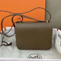Hermes Women Constance 24 Bag Box Leather-GrayGold (1)