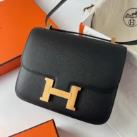 Hermes Women Constance 24 Bag Epsom Leather-BlackGold (2)