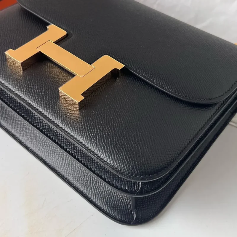 Hermes Women Constance 24 Bag Epsom Leather-Black/Gold