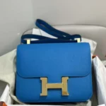 Hermes Women Constance 24 Bag Epsom Leather-Blue