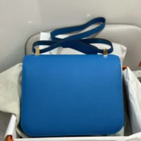 Hermes Women Constance 24 Bag Epsom Leather-BlueGold (1)