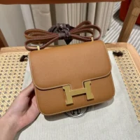 Hermes Women Constance 24 Bag Epsom Leather-BrownGold (1)