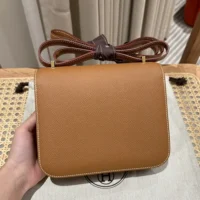 Hermes Women Constance 24 Bag Epsom Leather-BrownGold (1)