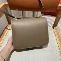 Hermes Women Constance 24 Bag Epsom Leather-GrayGold (1)