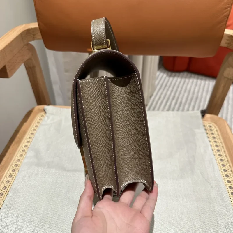 Hermes Women Constance 24 Bag Epsom Leather-Gray/Gold