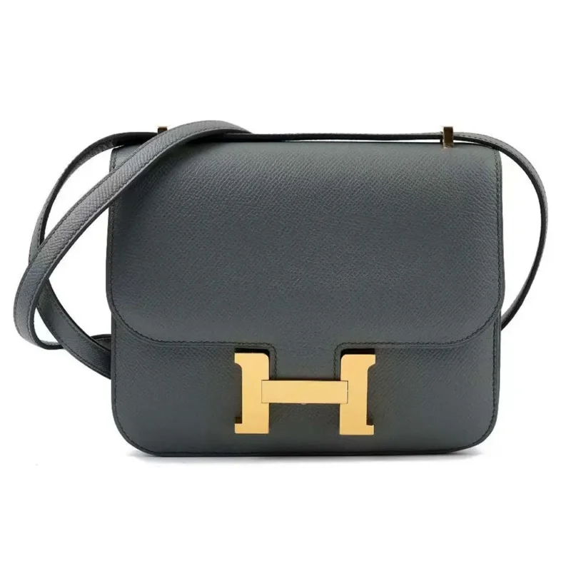 Hermes Women Constance 24 Bag Epsom Leather-Grey