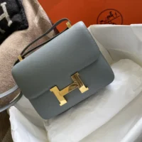 Hermes Women Constance 24 Bag Epsom Leather-GreyGold (1)