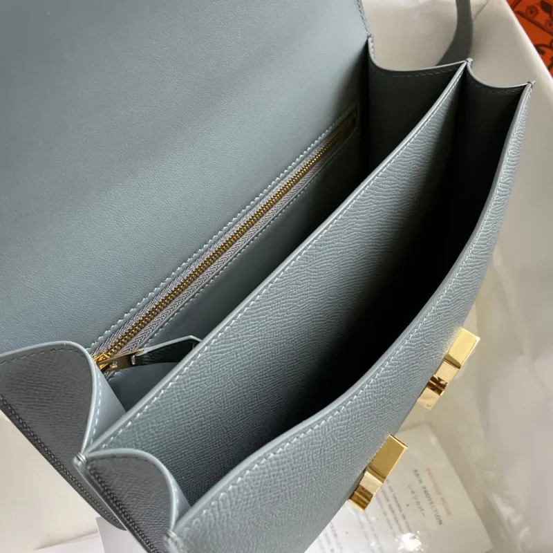Hermes Women Constance 24 Bag Epsom Leather-Grey/Gold