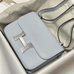 Hermes Women Constance 24 Bag Epsom Leather-Light Blue/Silver