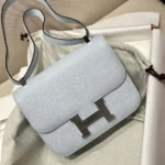 Hermes Women Constance 24 Bag Epsom Leather-Light Blue/Silver