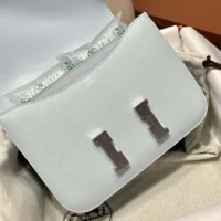Hermes Women Constance 24 Bag Epsom Leather-Light BlueSilver (10)