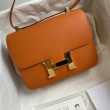 Hermes Women Constance 24 Bag Epsom Leather-Orange/Gold