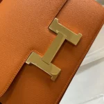 Hermes Women Constance 24 Bag Epsom Leather-Orange/Gold