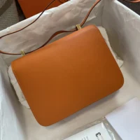 Hermes Women Constance 24 Bag Epsom Leather-OrangeGold (1)