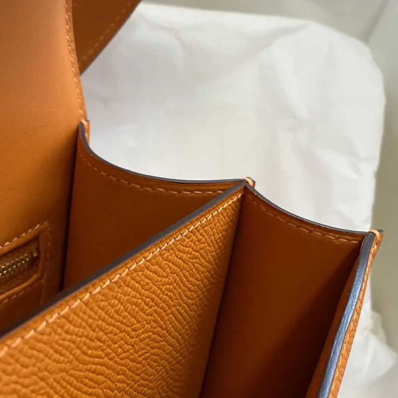 Hermes Women Constance 24 Bag Epsom Leather-Orange/Gold