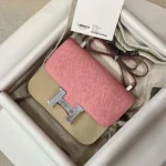 Hermes Women Constance 24 Bag Epsom Leather-Pink/Silver