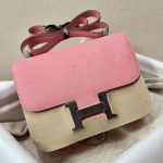 Hermes Women Constance 24 Bag Epsom Leather-Pink/Silver