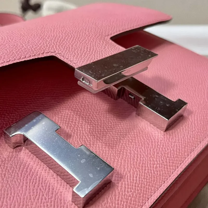 Hermes Women Constance 24 Bag Epsom Leather-Pink/Silver