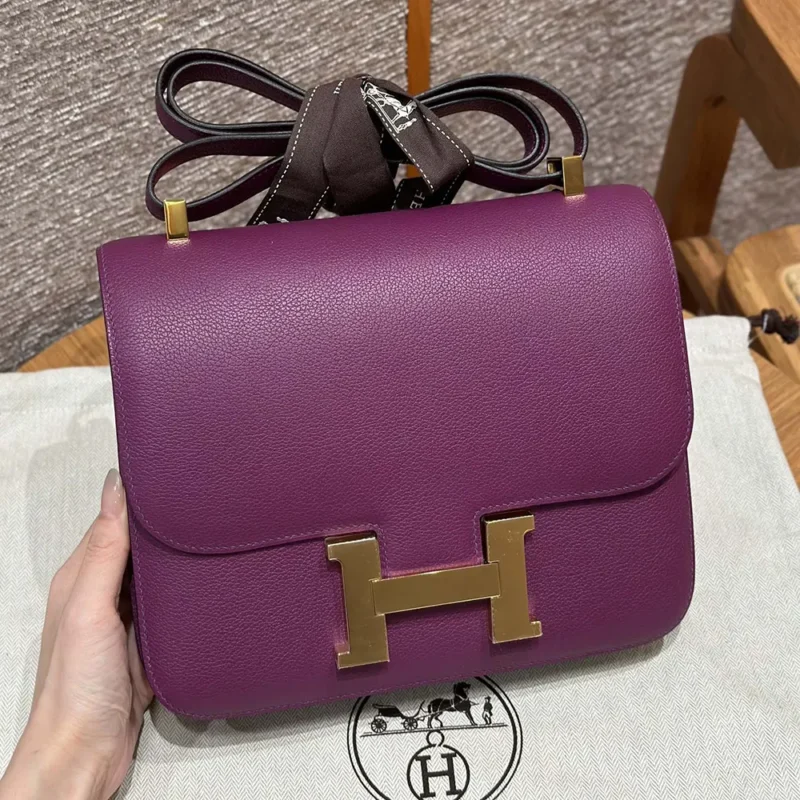 Hermes Women Constance 24 Bag Epsom Leather-Purple